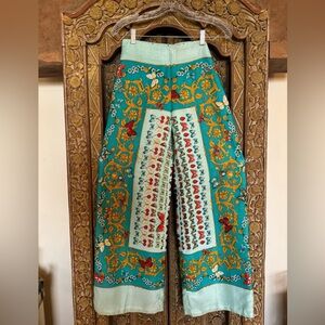 Gianni Versace silk printed straight pants